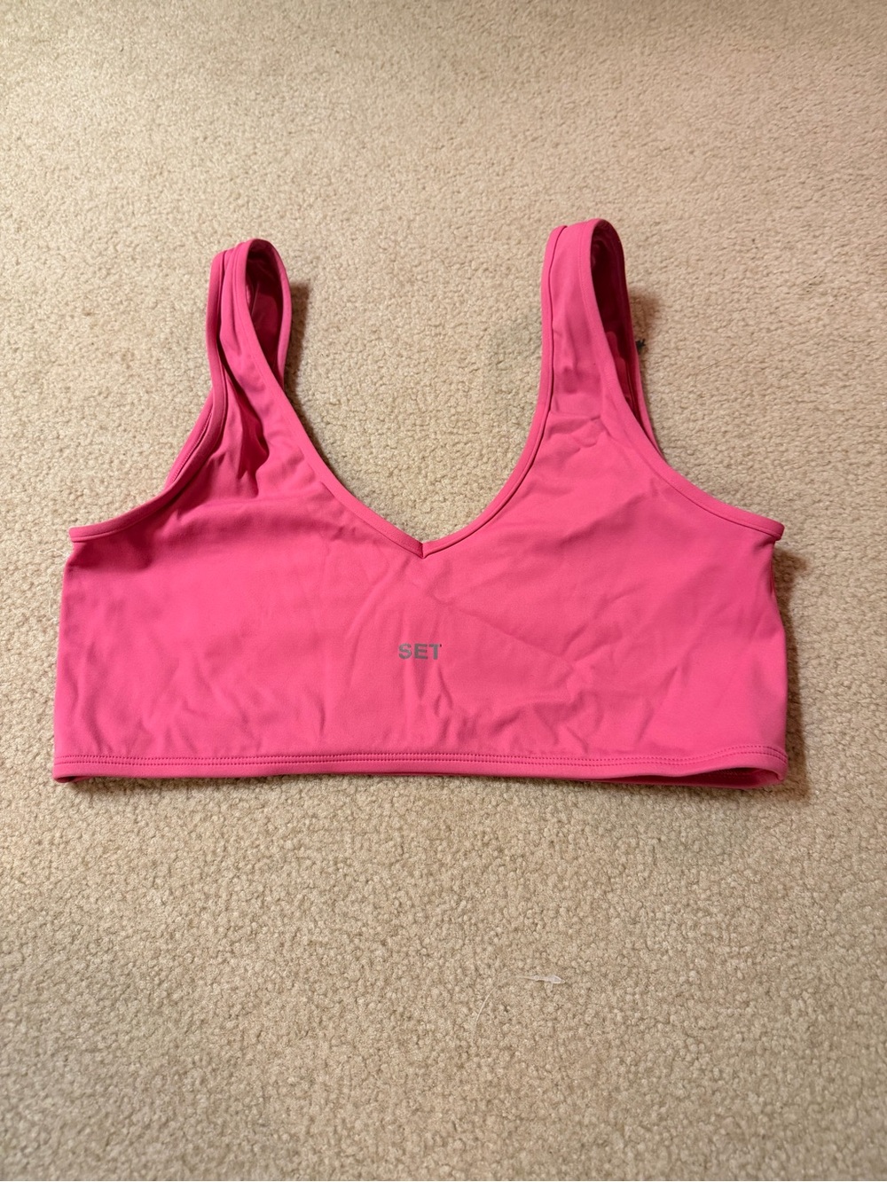 SET Active Hot Pink V-Neck Sports Bra